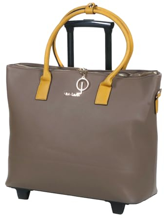 Bowatex Schöne Damen Lehrertrolley Tasche, Aktentasche Trolley Braun/Gelb