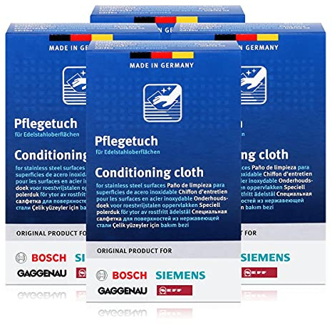 BSH Edelstahlpflegetücher für Bosch, Siemens, Gaggenau, Neff (4er Pack)