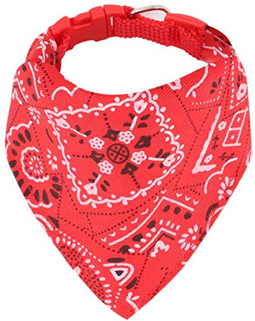 Chiens de Mode Bandana Foulards Ajustable pour Chiot Petit Chien Chat (S, Rouge)