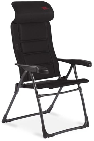 Crespo Campingstuhl Liege Stuhl AP215 AirDeluxe Compact Klappstuhl Faltstuhl Alu schwarz