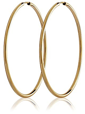 NKlaus Creolen aus 333er Gelbgold, 8 Karat, Materialstärke 2,0mm, 2 Stück | Innen hohl