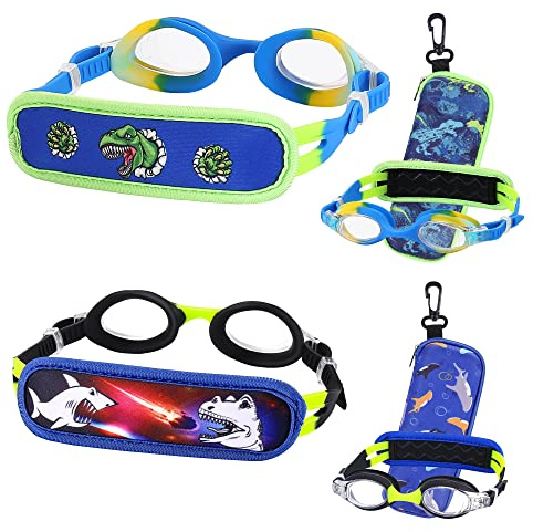 RUIGAO 2PK Kids Goggles Age 3-8, Swim Goggles Kids UV Protction/Anti Fog, Child Swimming Goggles