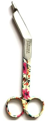 Ciseaux à bandage Lister en acier inoxydable de 14 cm - Multicolore - Utilitaires de premiers secours - Ciseaux de premiers secours (motif fleur rouge)