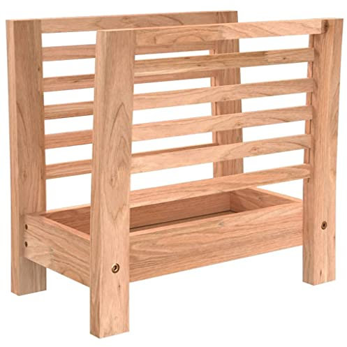 vidaXL Revistero de Madera Maciza Nogal 40x26,5x38,5 cm