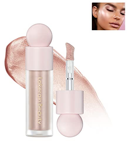 Highlighter Beauty Wand, Smooth Shine Shimmer Radiant Liquid Face Body Highlighter Makeup Stick, Lightweight Waterproof Cream Contour Face Glowing Illuminator Makeup Pen for Women Girl- 03 Rose Gold