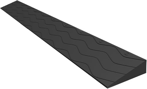 DSXH Tragbare Türschwellenrampen, Rampe Rollstuhl, Kunststofframpe zum Kehren von Roboterrollern und Fahrrädern (Color : Schwarz, Size : 100x10x4cm)