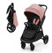 Kinderkraft RINE Passeggino leggero fino 22 kg, Chiusura con una mano, Capotta impermeabile con filtro UPF50+, Barra di sicurezza girevole, Portabicchiere, Rosa