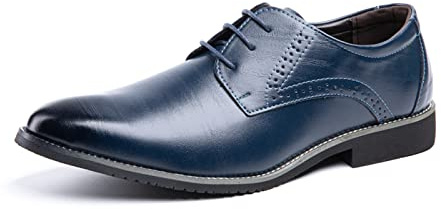 Scarpe Derby Uomo Scarpe Stringate Formale Lavoro Eleganti Oxford Cerimonia Francesine Casual Classiche Comode Basse Sposa Blu Oro Grigio Rosso Nero Marrone Cachi 37-48