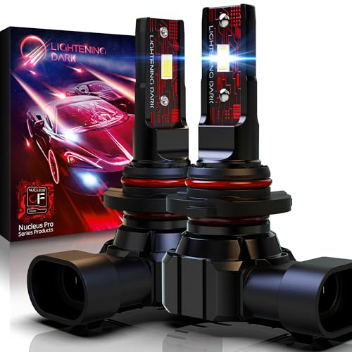 LIGHTENING DARK 9005 Light Bulbs, 9005 Fog Light Bulbs 6500K Xenon White Extremely Bright Wireless Fanless Bulbs (Pack of 2)