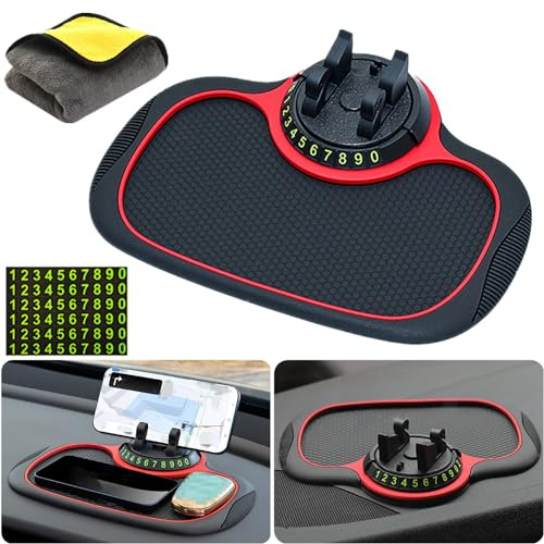 Multifunktionale Auto-Antirutschmatte Auto-Handyhalter, Auto Antirutschmatte Armaturenbrett mit Handyhalterung, Universal 360 Grad Drehbar Antirutschmatte Auto Handy (1 Stück)