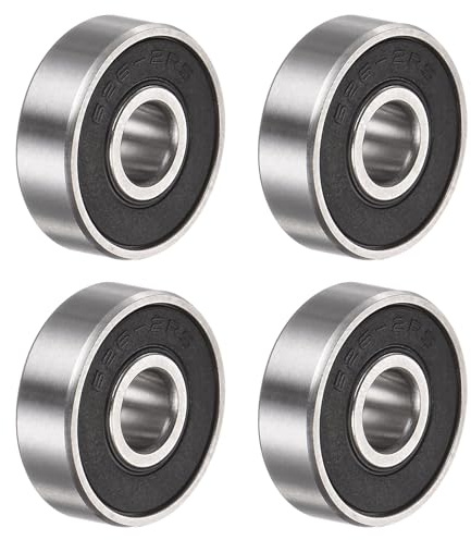 QUARKZMAN 4 st 626-2RS kullager djup spårkullager kromstål Z3 dubbelt gummi förseglat lager 6 mm x 19 mm x 6 mm lager rullager för skateboard 3D-skrivare roller inline skridskor
