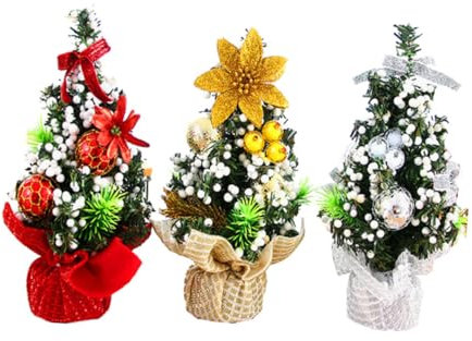 Amosfun 3stücke Teiliges Weihnachtsbaum Dekoration Für Schreibtisch Lifelike Weihnachtsbaum Ornament Für Festlichkeiten Partys Und Heimdekoration