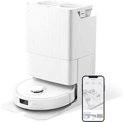 roborock Robot Aspirador Qrevo S, 8000Pa de succión, Dos mopas giratorias elevables, cepillos antienredos, tecnología reactiva para Evitar obstáculos, navegación y mapeo (Qrevo S Blanco)