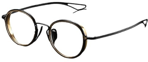 EYPKPL Ultraleichte Brillengestelle, runde Brillengestelle aus reinem Titan mit klaren Gläsern, Brillengestelle, Unisex-Brillen