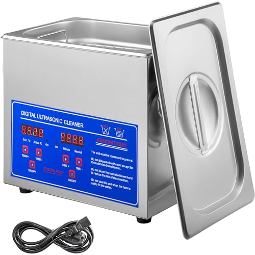 FAYELONG Ultrasonic Cleaner, Ultrasonic Jewelry Cleaner with Digital Timer & Heater, Stainless Steel Industrial Sonic Cleaner 40kHz for Glasses, Watches, Rings, Small Parts (3L)