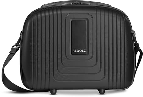 REDOLZ Beauty Case Rigido Bagaglio a Mano | Valigetta Cosmetici con Sistema di Fissaggio al Trolley | 34 x 17 x 27 cm in Polipropilene Leggero (Essentials 14)