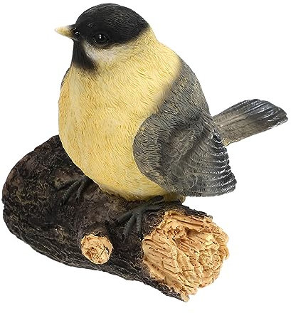 BCOATH 1stück Künstliche Vogel Statue Realistische Garten Deko Aus Harz Dekoratives Ornament Für Garten Balkon Und Wohnzimmer Graue Vogel Figur Für Innen Und Außenbereich