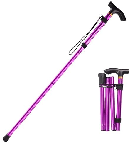 Foldable Walking Stick for Seniors & Adults, Adjustable & Lightweight Mobility Aid with Soft Ergonomic Handle for Men and Women, Collapsible Cane for Travel and Elderly Support