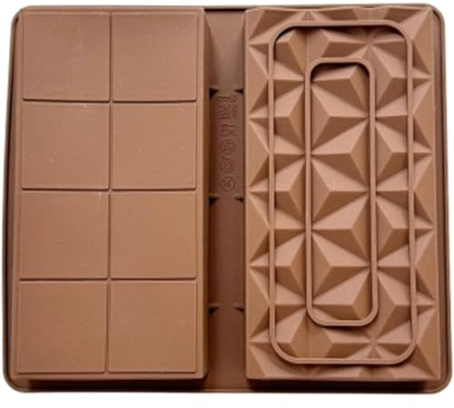 Deep Chocolate Bar Mould - 2 Piece Silicone Thick Candy and Protein Energy Baking Molds