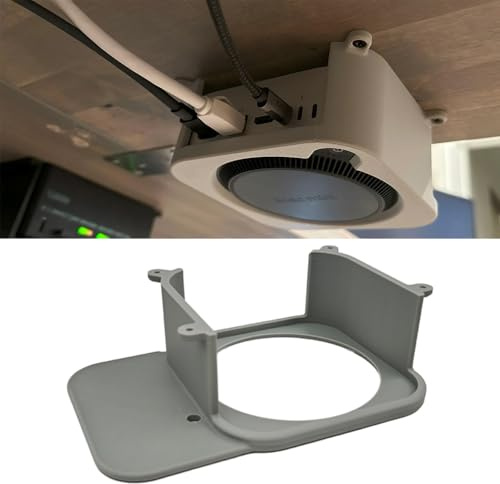 Under Desk Mount Stand for Mac Mini M4/M4 Pro 2024, Space Saving Storage Bracket Case Protector Holder with Screws, Secure or Hide Your Mini M4 Desktop Computer Under Desk (With Extension Bracket)