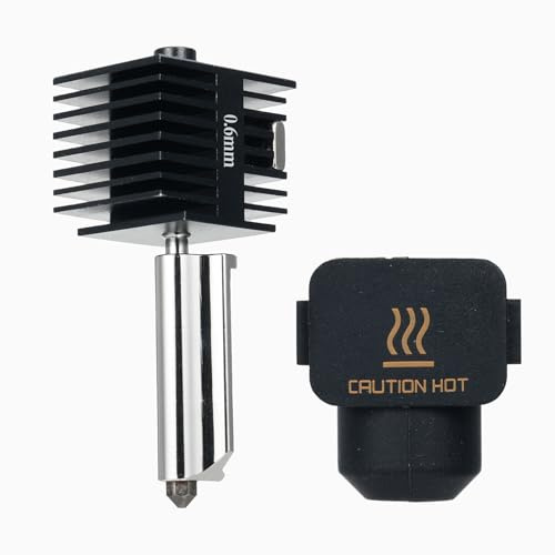 Funien Accessoire de remplacement d'extrudeuse de kit d'extrémité chaude compatible avec les imprimantes 3D bambu lab A1/A1mini Buse en acier trempé haute température de 0,6 mm avec chaussette en sili