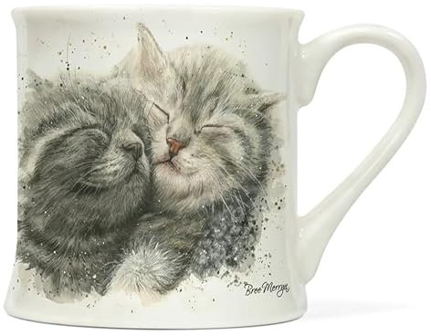 Tazza in porcellana con motivo animale, circa 0,3 l, tazza da caffè, tazza da tè, tazza con manico e gattino