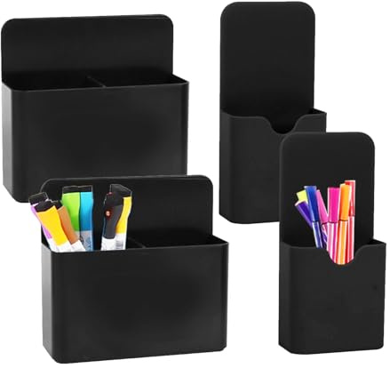 Forreen Stiftehalter 4 Stück Magnetisch, Markerhalterung, Whiteboard Stifthalter, Magnetischer Aufbewahrungsbox für Kühlschrank