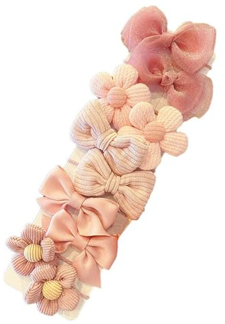 Vroxdrez 10 Stück Cute Haargummi-Rosa SchleifeBlume, kleine Haargummis für Mädchen, niedlicher Zopfgummi mit Schleifenknoten, Haarschmuck für BabysKinder