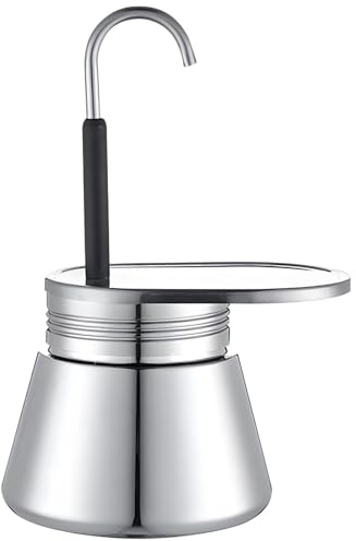 Caffettiera in acciaio inox, caffettiera italiana con beccuccio singolo, ideale per creare un ricco caffè cremoso a casa