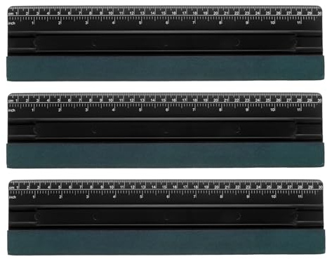 sourcing map 3pcs Vinyl Wrap Squeegee 11.8 Felt Edge Wrap Scraper with Ruler Vinyl Squeegee Window Tint Tool for Decal Wallpaper Window Car Wrapping, Black