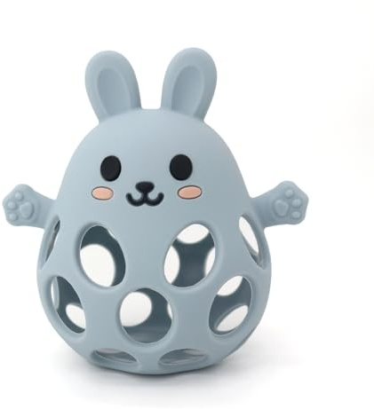 Sichy Mordedor Bebe, Juguetes de Dentición de Silicona para Bebé, Accesorio de Enfermería la Dentición sin BPA para Bebés, Juguetes Bebe 0-3 3-12 Meses (Cielo azul)