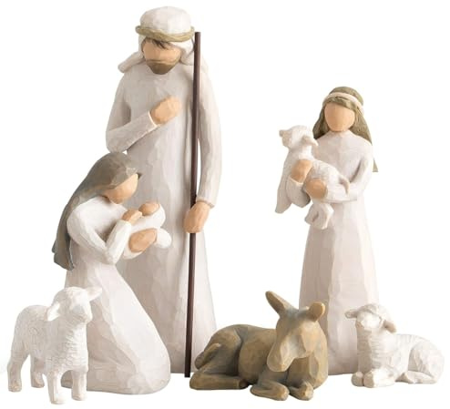 FRYSKYO Krippenfiguren-Set Mit Den Heiligen DREI Königen, Jesus-Krippenfiguren, Handbemalt, Aus Kunstharz Gefertigt, Weihnachtliches Tischdekorationsset, for Eine Schöne Familientradition(6pcs)
