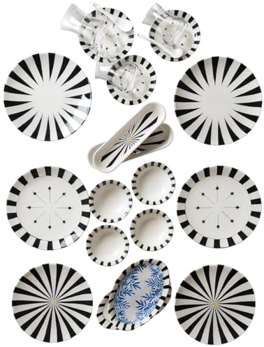 Kitchen Life 32-Piece Breakfast Set for 6 People - Majesty New Bone China Series - High Quality Thin-Walled & Elegant Porcelain Crockery with Double Underglaze - Dishwasher Safe Premium Set