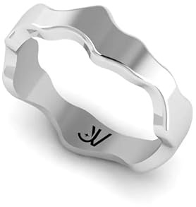 Ring Herren Silber – Wasserfester Edelstahl Herrenring in Wellen-Optik – Minimalistischer Organischer Bandring für Männer – Robust, Hautfreundlich & Farbbeständig Inkl. Premium Geschenkbox (60mm - M)