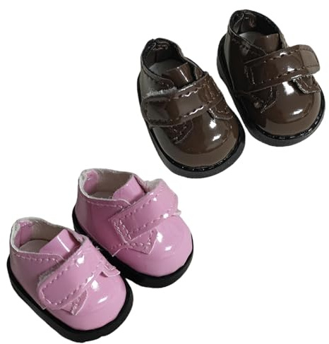 Mocoocouture 2 Paar Puppenschuhe Aus Baumwolle Plüsch PU ​​realistische Miniaturschuhe Zum Ausstellen Oder Spielen Spielzeugschuhe Aus PU Leder Für Frauen