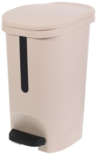 Healeved Pattumiera con Pedale e Coperchio 10L Contenitore per Rifiuti da Bagno e Cucina Cestino Domestico con Anello Ferma Sacco Design Nordico Adatto per Soggiorno e Servizi Igienici