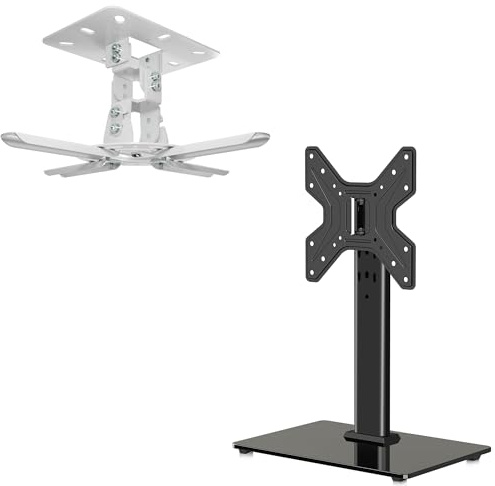 XINLEI TV Stand Base + Projector Ceiling Mount Bundle