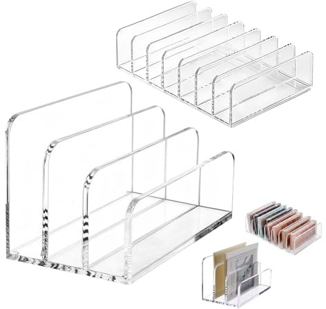 Katyjun Briefhalter Einteilig Ohne Montage für Stabilen Halt, Stehsammler für Büro Schreibtisch & Home Office, Transparente Briefablage aus Acryl für Dokumente Tablets