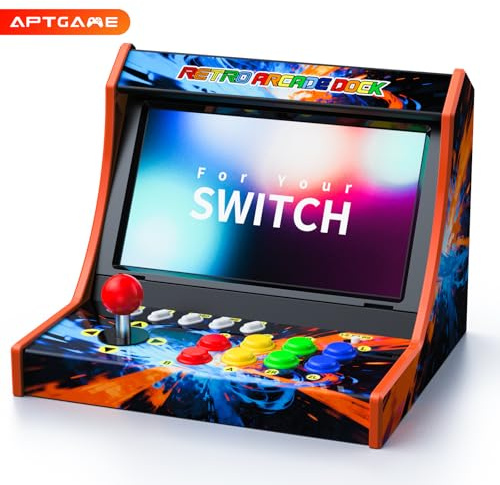 APTGAME Switch Arcade Stick für Nintendo Switch/OLED/Switch 2, Plug-and-Play Arcade Stick mit Joystick und Turbo-Funktion, Gaming Kabinett Ständer für Street Fighter (Bildschirm nicht enthalten)