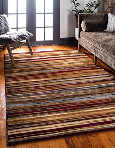 Unique Loom Barista Collection Area Rug - Icatu (4' 1 x 6' 1 Rectangle, Beige/ Brown)