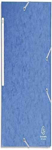 Exacompta 17105H 1 Mappe mit Gummizug Maxi capacity 3 Klappen aus Glanzkarton Maße 24 x 32 cm für Dokumente im Format A4 Farbe Blau