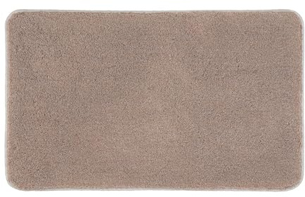 Kleine Wolke Badteppich Relax Taupe 60 x 100 cm | OEKO-TEX zertifiziert, rutschhemmende Unterseite, für Fußbodenheizung, maschinenwaschbar, 100% Polyacryl