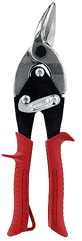 Midwest Aviation Snip - Left Cut Regular Tin Cutting Shears with Forged Blade & KUSH'N-Power Comfort Grips - MWT-6716L