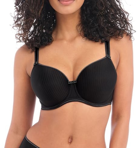 Freya Idol Underwire Moulded Balcony Bra Brasier da Balcone Stampato Senza Cuciture di Idol Donna, Nero, S I