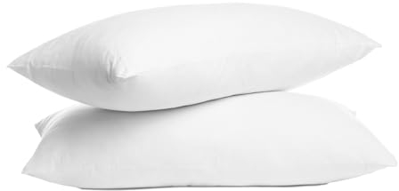 Lancashire Bedding Goose Feather Down Pillows 74 X 48 Cm, Pack of 2-100% Natural Fill and Cotton Cover, Perfect Softness for Neck & Spine Support - Ideal for Quality Sleep