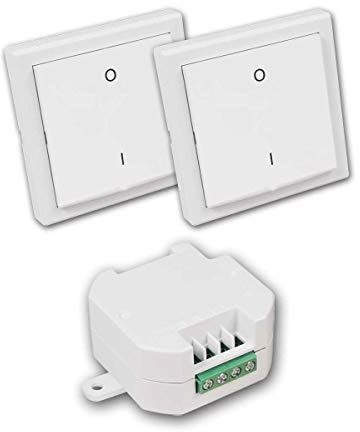 Juego de interruptores de radioCOMFORT, 1 receptor y 2 interruptores
