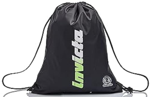 Invicta, Sportbeutel, Turnbeutel, Schuhbeutel für Kinder, Mädchen und Jungen - Schule und Kindergarten, leichte Stofftasche, Wechselkleidung für Sport und Freizeit, Rucksack mit Kordelzug, schwarz