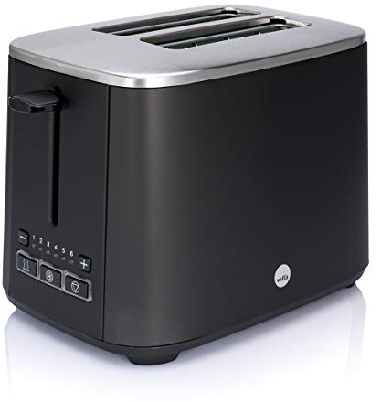 Wilfa CLASSIC Toaster für 2 Scheiben I 1000 W | Digitales Display I Einstellbare Bräunungsstufen I Auftau-, Aufwärm- & Stoppfunktion I Hochstellfunktion I Schwarz