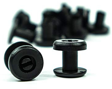 LEO’s - 100 x Drucknieten Kunststoff 5 mm Höhe (d= 5,5 mm) Schwarz - Druckniete Druckösen zur dauerhaften Zusammenheftung von Drucksachen - Buchnieten Kunststoffnieten ohne Werkzeug montierbar