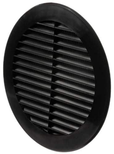 Ø 150mm Redonda Rejilla de Ventilación - Plástico, Negro